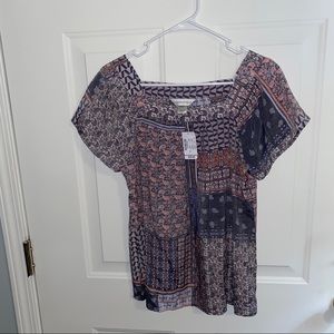 💙💜Peasant style blouse short sleeve!